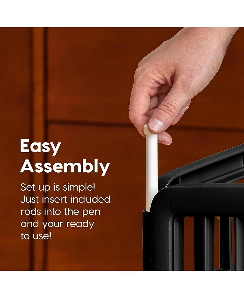 Iris Usa 24" Exercise 4-Panel Pet Playpen with Door, Dog Playpen, Puppy Playpen, for Small and Medium Dogs, Keep Pets Secure, Easy Assemble, Rust-Free