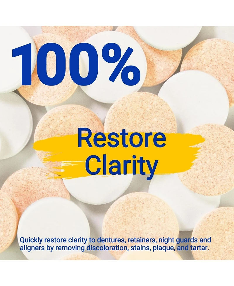 MySmile Retainer Cleaner with 120 Denture Cleaning Tablets, Quickly Remove Odors, Discoloration Stains & Plaque from Aligner, Mouth Guard, Night Guard