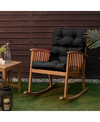 Tufted Patio High Back Chair Cushion with Non-Slip String Ties