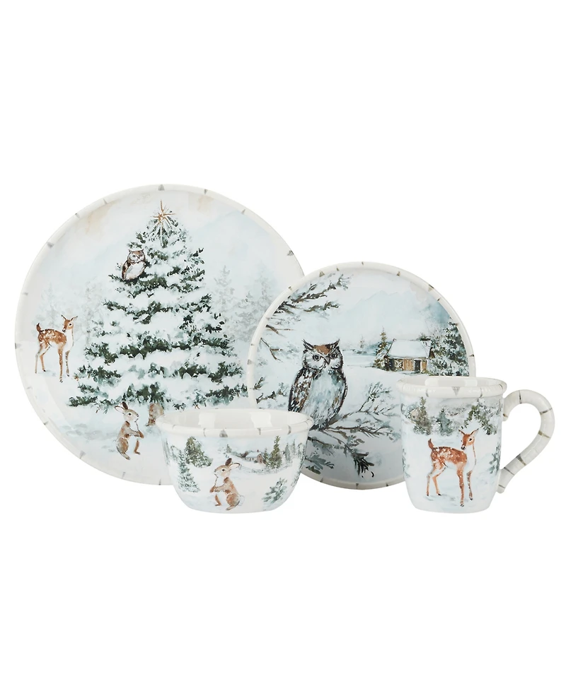 Certified International Winter's Frost 16 Pc. Dinnerware Set, Service for 4