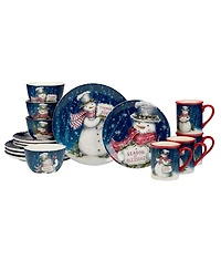 Certified International Snowman Greetings 16 Pc. Dinnerware Set, Service for 4