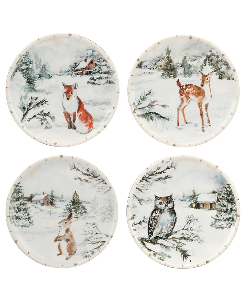 Certified International Winter's Frost Dessert Plates, Set of 4