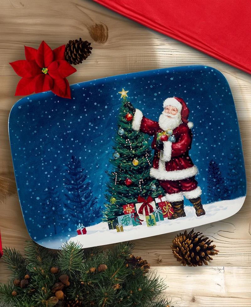 Certified International Santa's Secret Rectangular Serving Platter