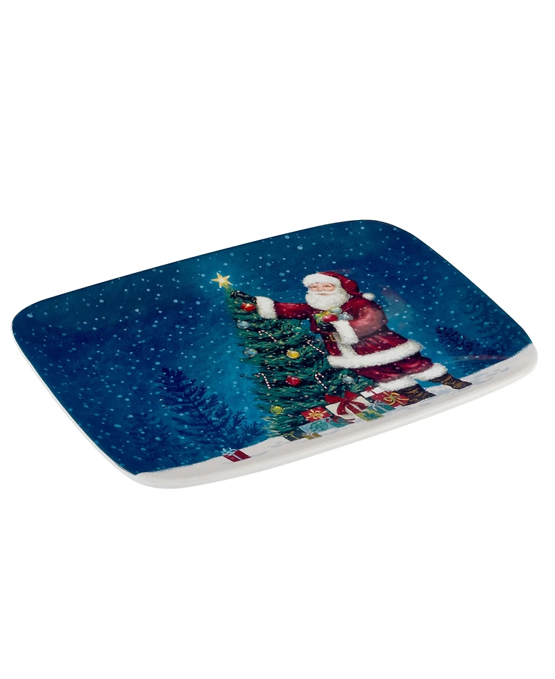Certified International Santa's Secret Rectangular Serving Platter