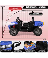 2-Seater Kids Ride On Dump Truck with Bed and Shovel