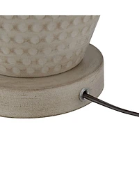 360 Lighting Rupert Rustic Farmhouse Table Lamp 24 3/4" High Beige Hammered Off White Linen Drum Shade for Bedroom Living Room Bedside Nightstand