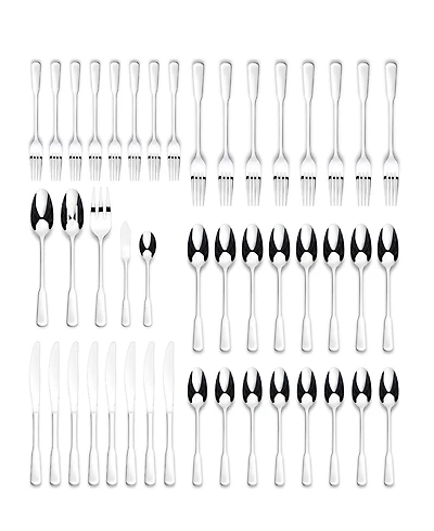 Ornative Yesenia Satin 45 Piece Flatware Set, Service for 8