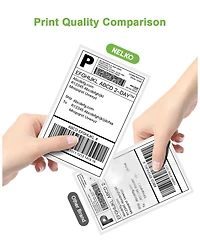 Nelko Genuine 4x6 Direct Thermal Shipping Label (Pack of 500 Fan-Fold Labels) 4x6 Thermal Labels for PL70E Shipping Label Printer, Perforated and Stro