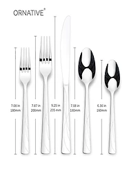 Ornative Jara Mirror 42 Piece Flatware Set with Wire Caddy, Service for 8