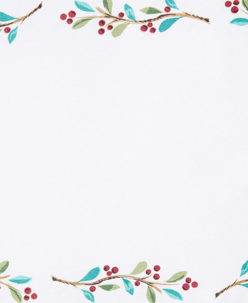 Fiesta Holly Sprig Holiday Border Placemat 13" x 18", Set of 4