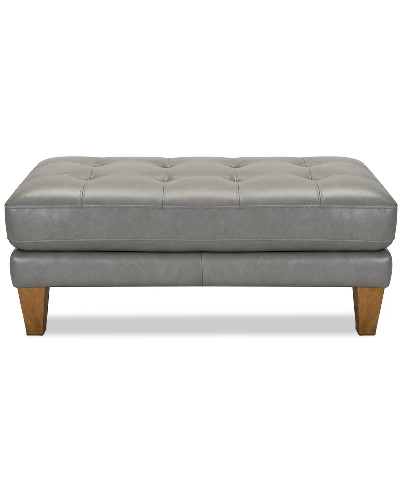 Niebee 47" Leather Cocktail Ottoman, Created for Macy's