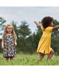 Gerber Baby Girls Midnight Floral Short Sleeve Twirl Dress