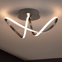 Jonathan Y Chantelle 19.5" 1-Light Modern Minimalist Aluminum Loop Integrated Led Semi Flush Mount