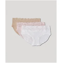 Pact Women's Organic Cotton Lace Waist Brief 3-Pack