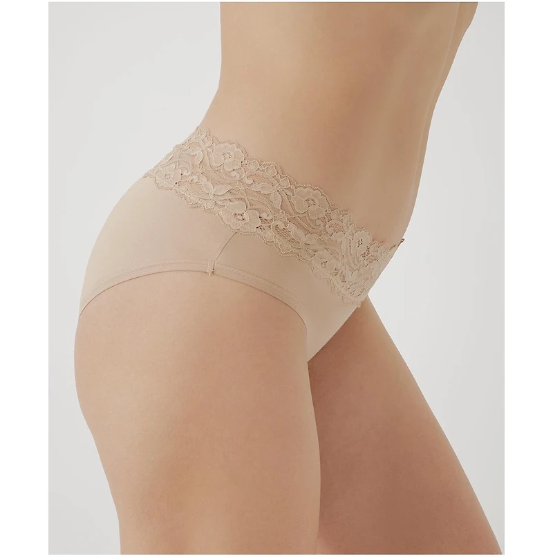 Pact Women's Organic Cotton Lace Waist Brief 3-Pack
