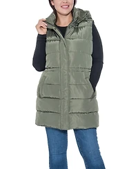 Sebby Collection Plus Puffer Vest With Drawstring Waist