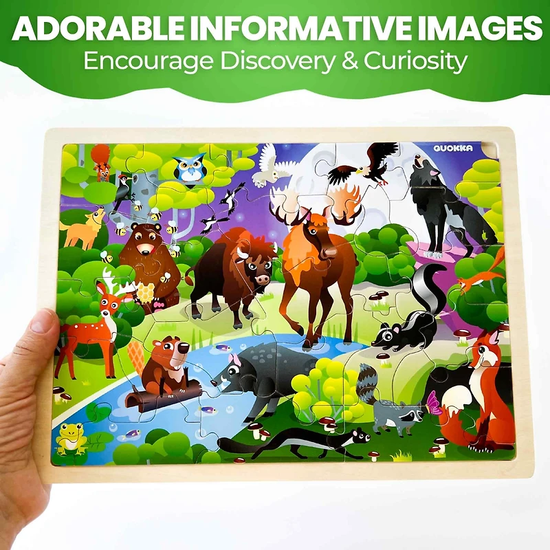 Quokka 4SET 24 Pcs Wooden Puzzles for Kids Ages 4-6