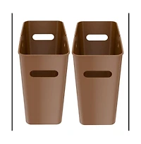 iTouchless SlimGiant Plastic Wastebasket with Handles 4.2 Gallon Set of 2