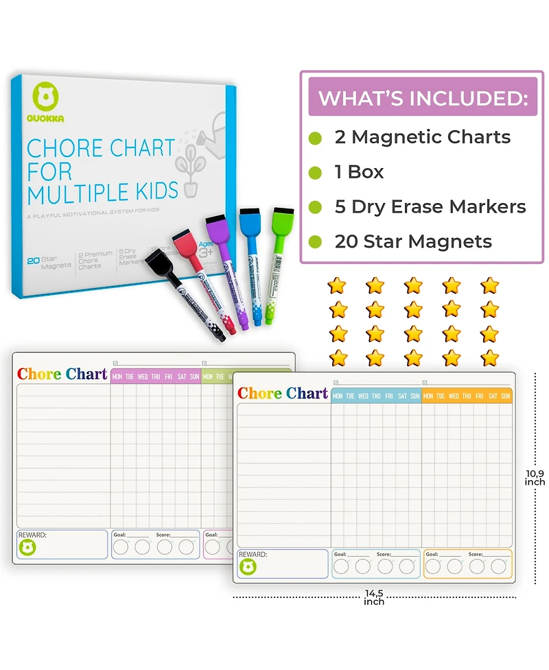 Quokka Magnetic Chore Chart for Adults and Multiple Kids