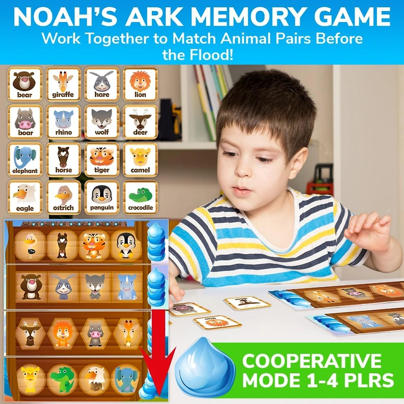 Quokka 2X Set Bible Games for Kids 4-6 - Bible Bingo, Noah Ark Toy