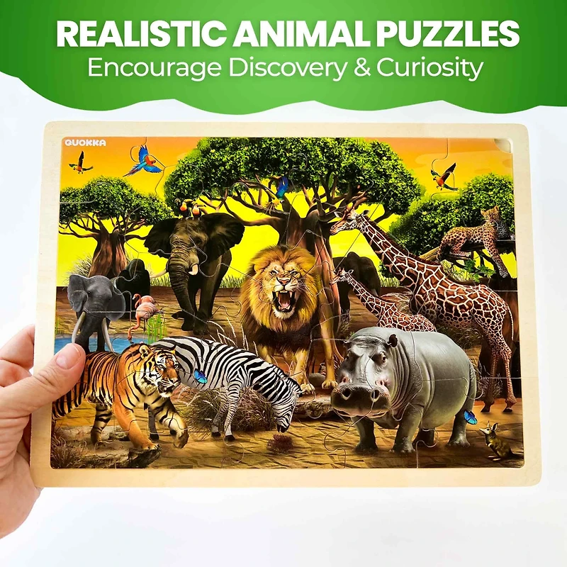 Quokka 4 x 48 Wooden Toddler Realistic Montessori Puzzles Ages 3-5