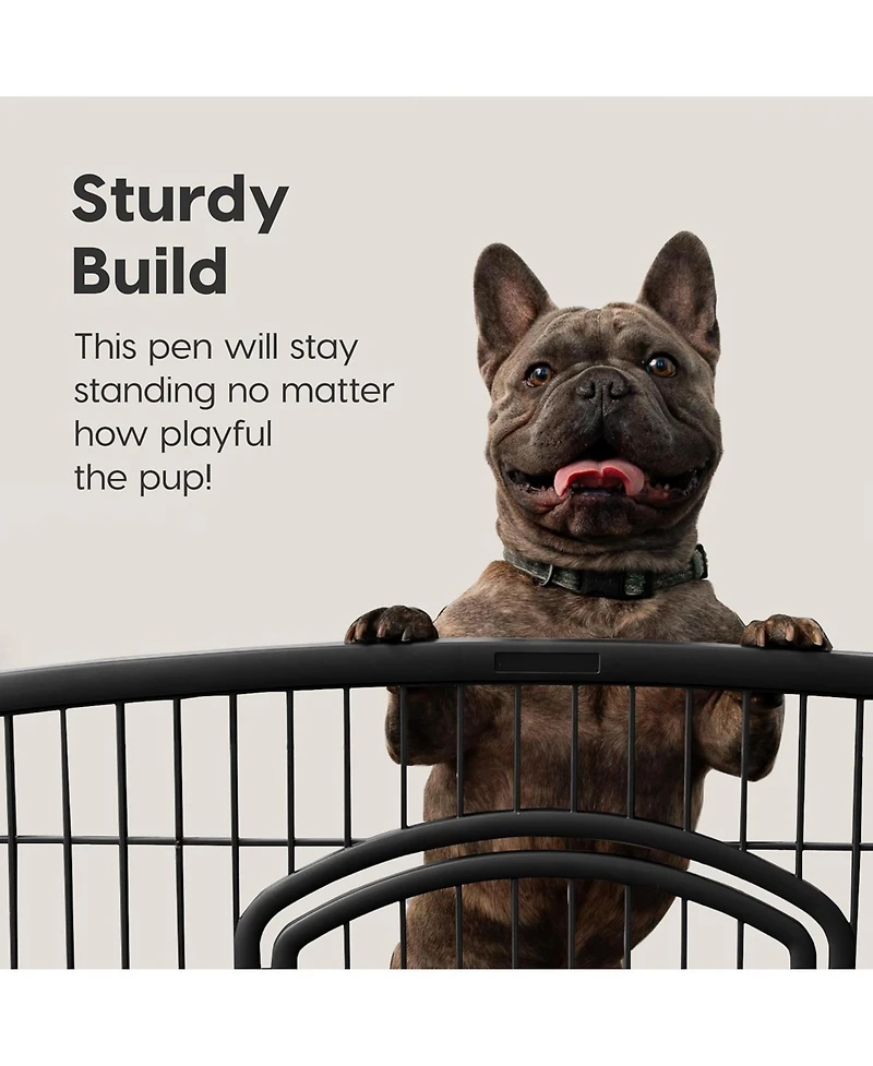 Iris Usa 24" Exercise 4-Panel Pet Playpen with Door, Dog Playpen, Puppy Playpen, for Small and Medium Dogs, Keep Pets Secure, Easy Assemble, Rust-Free