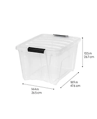 Iris 6 Pack 32qt Clear View Plastic Storage Bin with Lid and Secure Latching Buckles