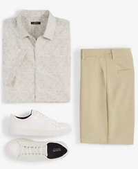 Alfani Mens Tech Shorts Distressed Geometric Print Short Sleeve Button Down Shirt Created For Macys