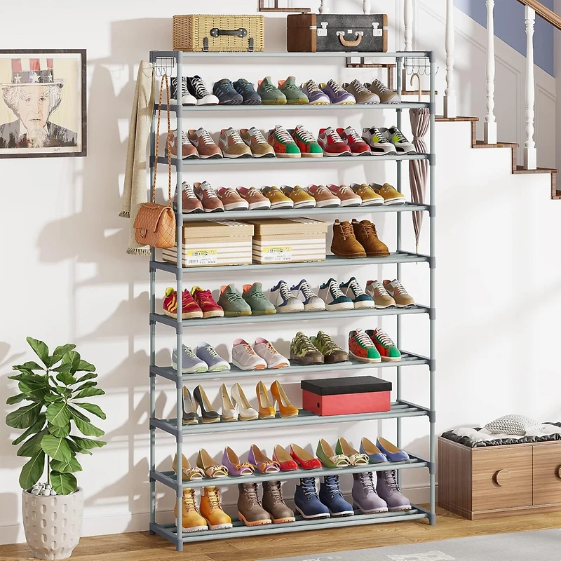 Tribesigns 10-Tier Shoe Rack Shelf, Large Capacity Storage Organizer for Closet, Entryway, Living Room, Hallway, Space-Saving Tower, Storage Organizat
