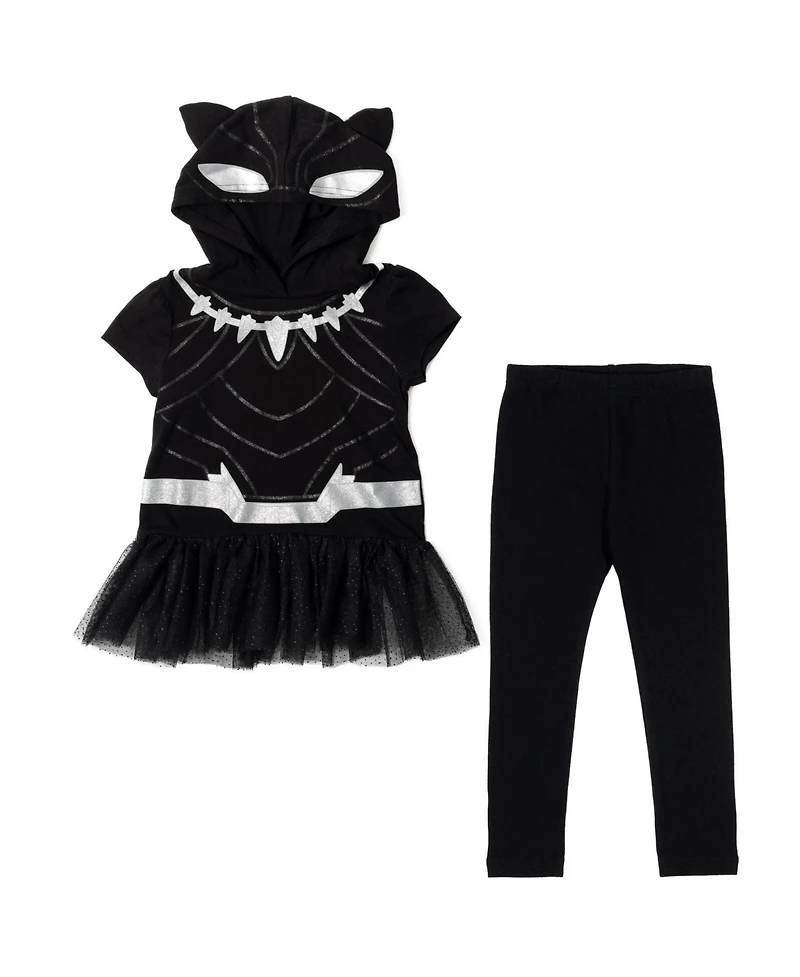 Avengers Toddler Girls Marvel Spider-Man Spider-Gwen Captain America Miles Morales Cosplay T-Shirt and Leggings to