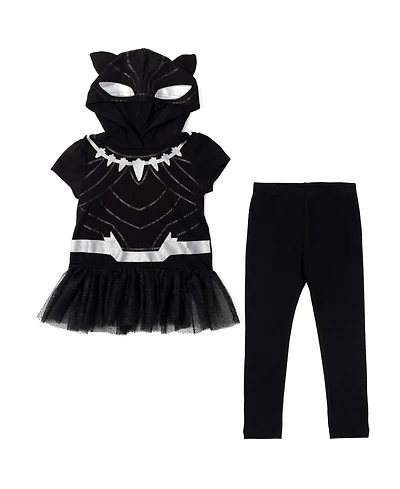 Avengers Toddler Girls Marvel Spider-Man Spider-Gwen Captain America Miles Morales Cosplay T-Shirt and Leggings to