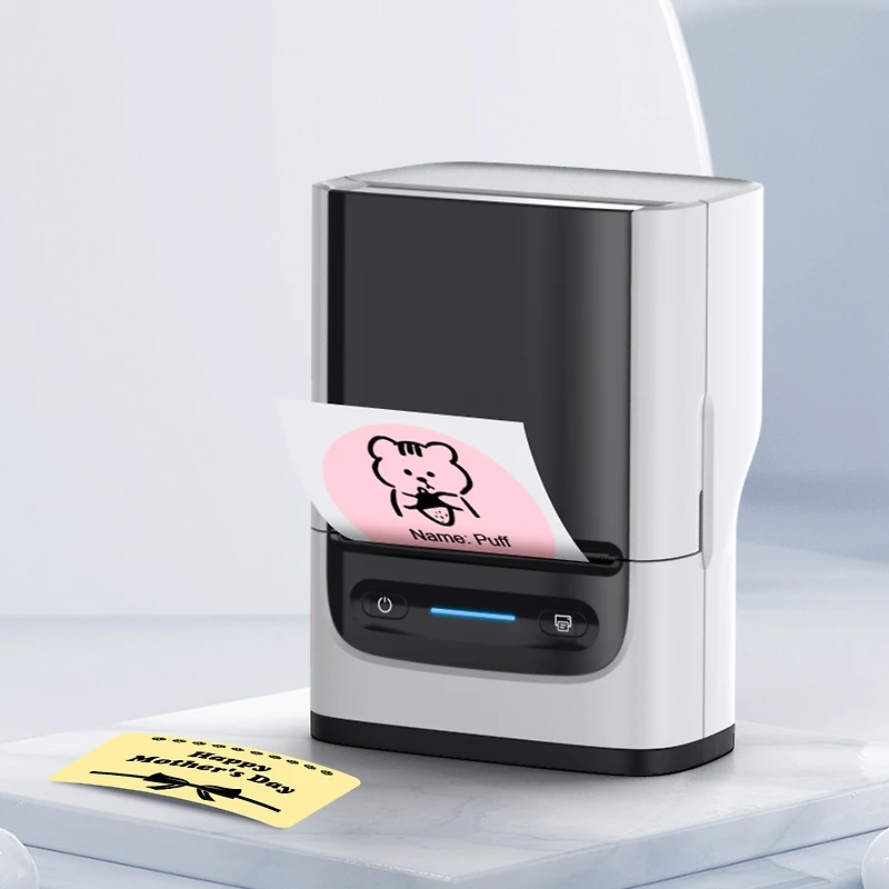 Label Maker Machine with Tape, PM220 Bluethooth Label Printer, 2 Inch Portable Thermal Printer for Small Business, Address, Logo, Clothing, Sticker Pr