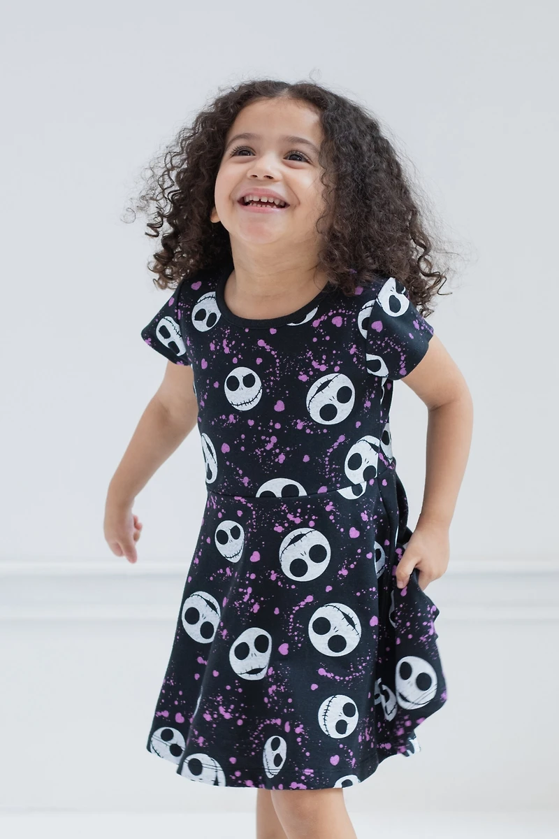 Nightmare Before Christmas Girls Disney French Terry Skater Dress to (18 Months - 14-16