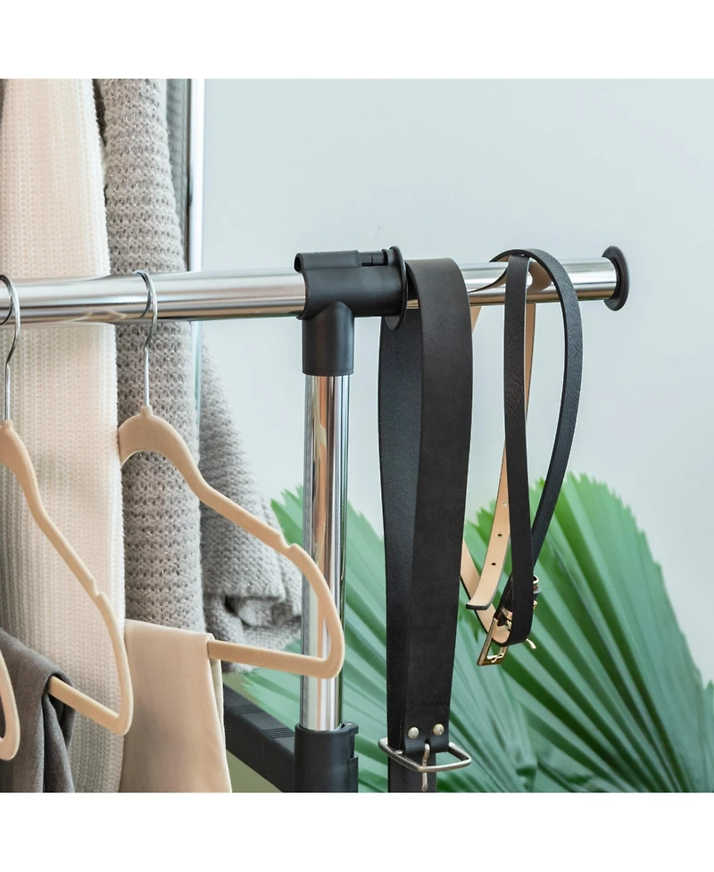 Iris Adjustable and Extendable Double-Rod Clothes Garment Rack