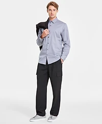 Alfani Men's Modern Classic-Fit Stretch Dot Dobby Button-Down Shirt, Created for Macy's