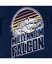 Star Wars Little Boys The Mandalorian Darth Vader X-Wing Millennium Falcon Fleece Pullover Hoodie to