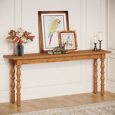 Tribesigns 70.9-Inch Extra Long Console Table for Entryway, Narrow Sofa Table Behind Couch with Solid Wood Legs, Entry Accent Table