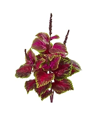 Slickblue Vibrant Artificial Coleus Bush Plant Realistic Foliage for Indoor & Outdoor Decor (Set of 6)