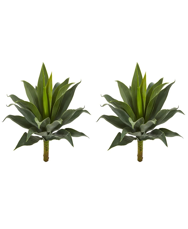 Slickblue Large Artificial Agave Plant Lifelike Succulent for Modern Indoor & Outdoor Decor (Set of 2)