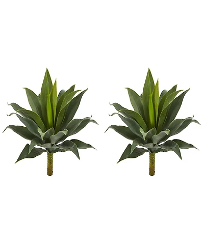 Slickblue Large Artificial Agave Plant Lifelike Succulent for Modern Indoor & Outdoor Decor (Set of 2)