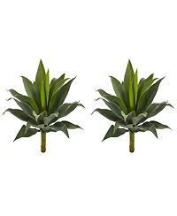 Slickblue Large Artificial Agave Plant Lifelike Succulent for Modern Indoor & Outdoor Decor (Set of 2)