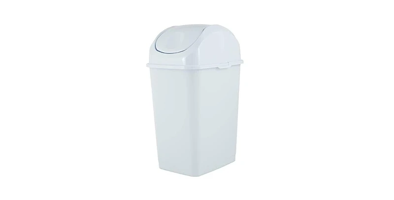 Superio Mini 1.25 Gallon Plastic Trash can with Swing Top Lid