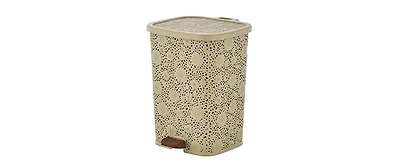 Superio Mini 1.5 Gallon Step On Trash Can with Lid Lace Design