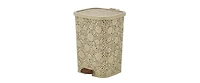 Superio Mini 1.5 Gallon Step On Trash Can with Lid Lace Design