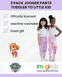 Paw Patrol Toddler Girls Fleece 3 Pack Pants to (2T - 7-8