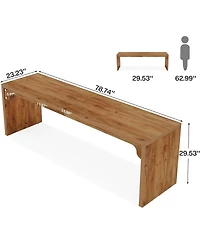 Tribesigns 78.7 Inches Long Computer Desk, Wooden Extra Long Writing Desk Double Desk Workstation, 2 Person Desk for Home Office