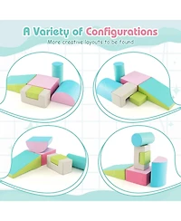 Slickblue Kids 6 Pieces Foam Climbing Blocks Indoor Climb and Crawl Activity Playset with Rectangles