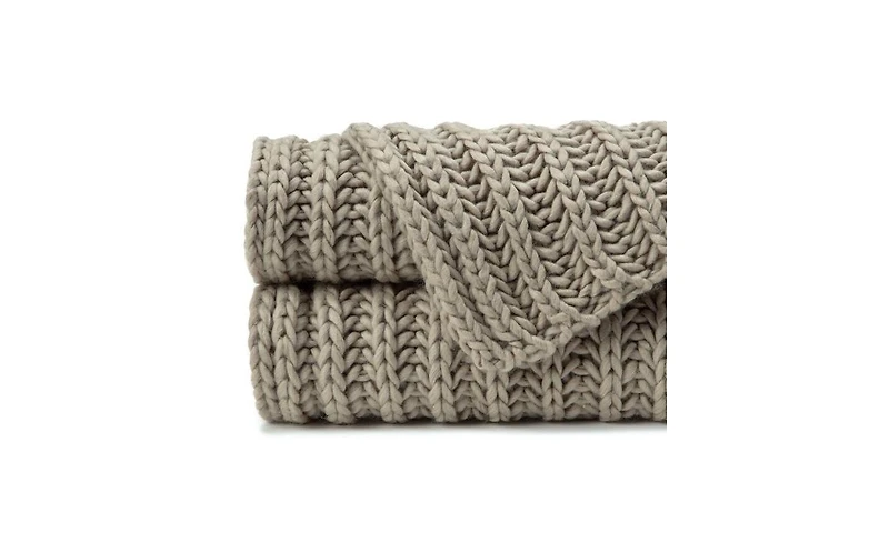 Chanasya Premium Chunky Knit Fluffy Gold Yellow Throw Blanket
