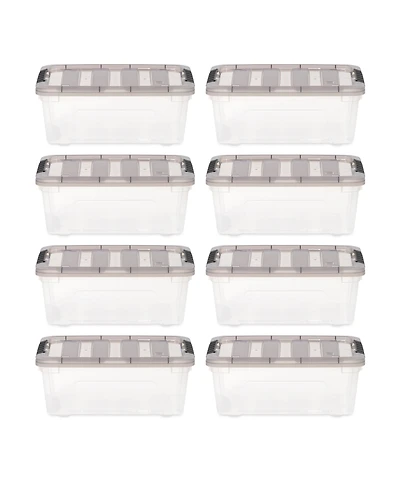 Iris Usa Quart Stack & Pull Clear storage Box, Gray