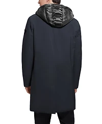 Guess Men's Colin Raincoat with Removable Nylon Hooded Inset